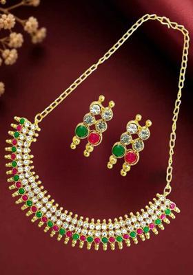Golden Alloy Neckalce Set