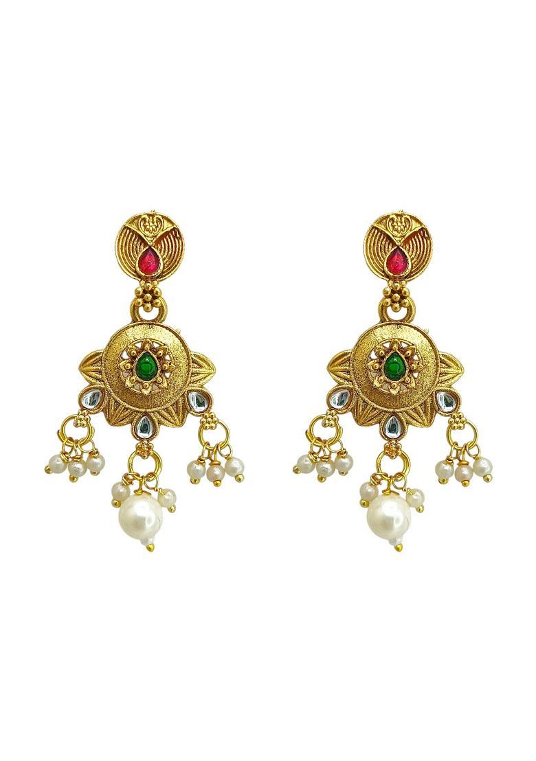 Golden Alloy Neckalce Set - Indya