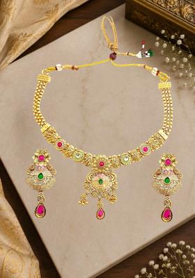 Golden Alloy Neckalce Set