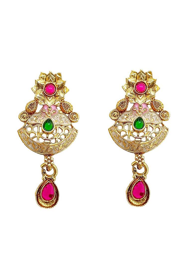 Golden Alloy Neckalce Set - Indya