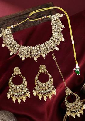 Golden Alloy Neckalce Set