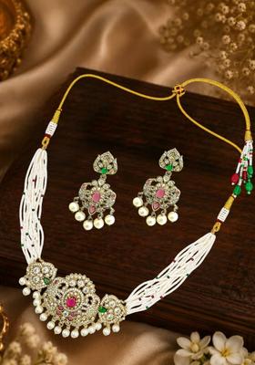 Golden Alloy Neckalce Set
