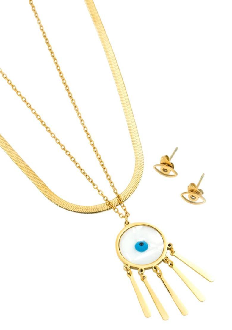 Golden Alloy Jewellery Set - Indya