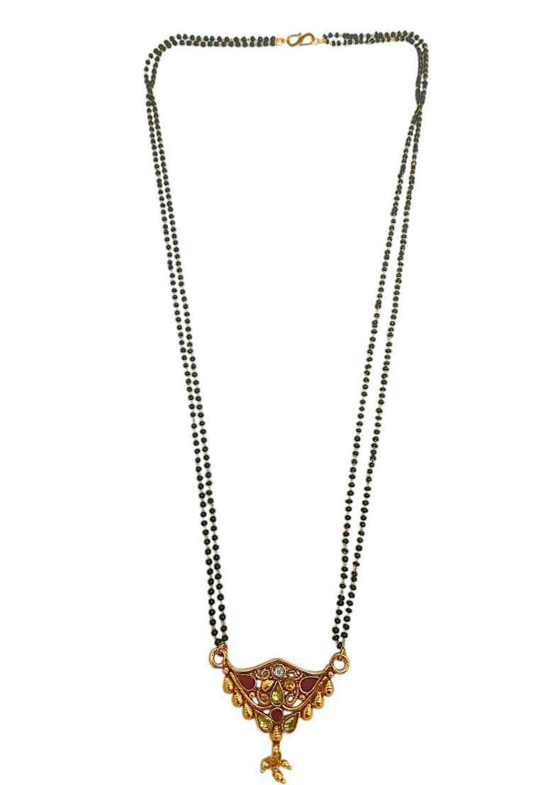 Black Alloy Mangalsutra Set - Indya