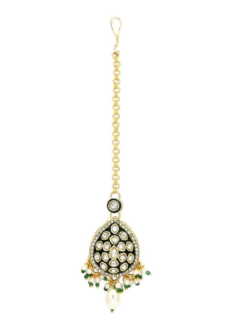 Golden Alloy Necklace Set - Indya