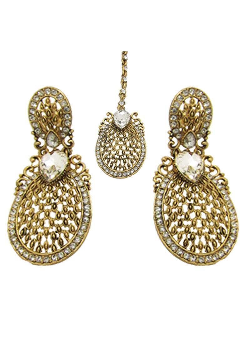 Golden Alloy Necklace Set - Indya
