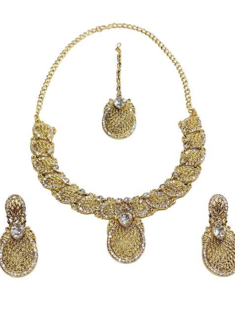 Golden Alloy Necklace Set