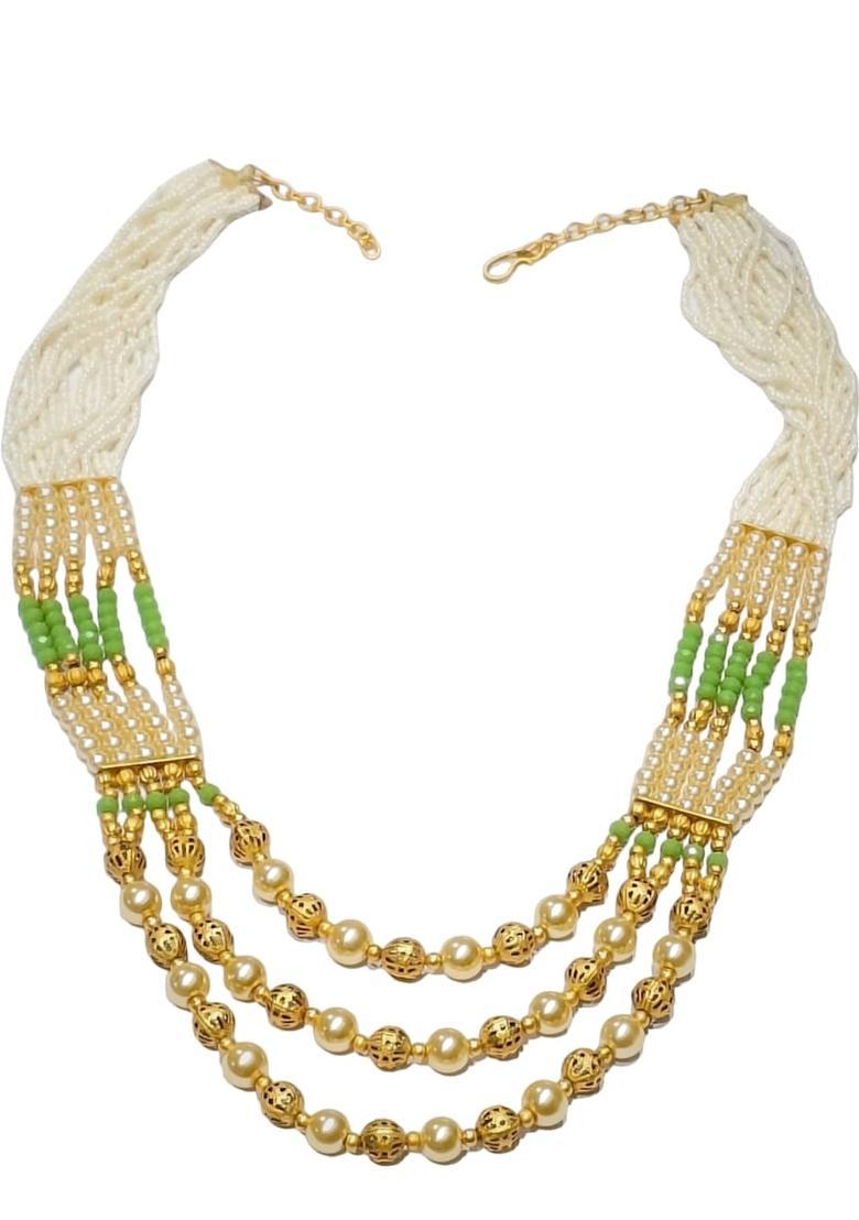 Green Alloy Necklace Set - Indya