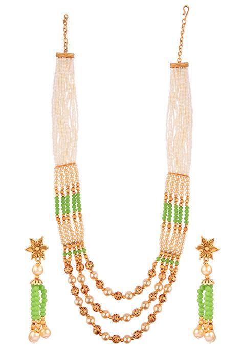 Green Alloy Necklace Set