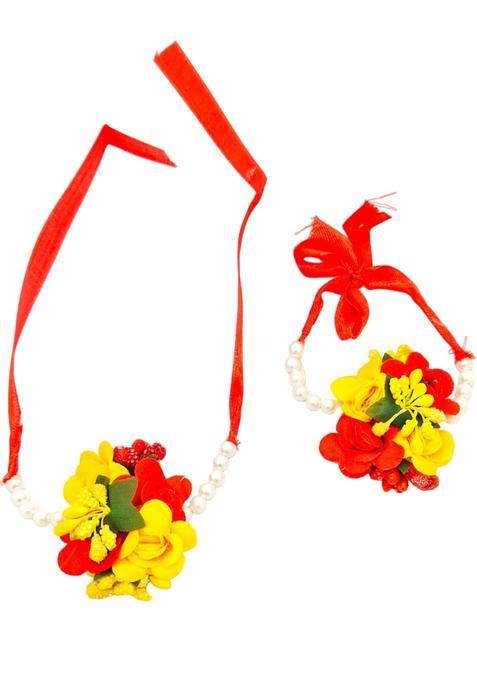 Red Alloy Necklace Set