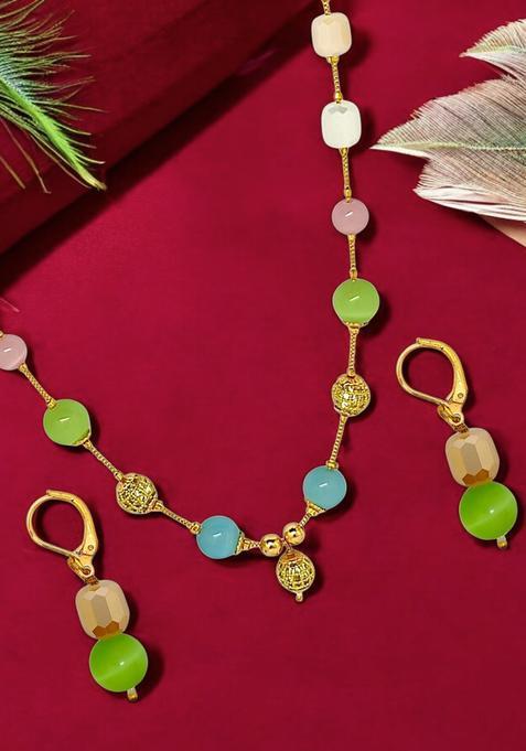 Golden Alloy Necklace Set