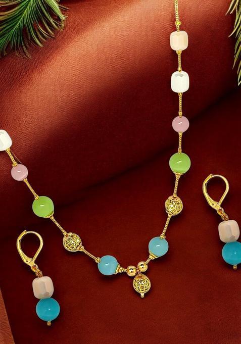Golden Alloy Necklace Set