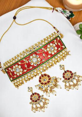 Golden Alloy Necklace Set