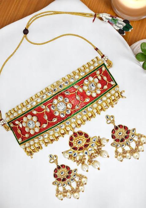 Golden Alloy Necklace Set