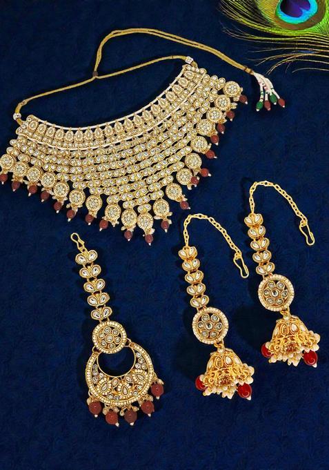 Golden Alloy Necklace Set