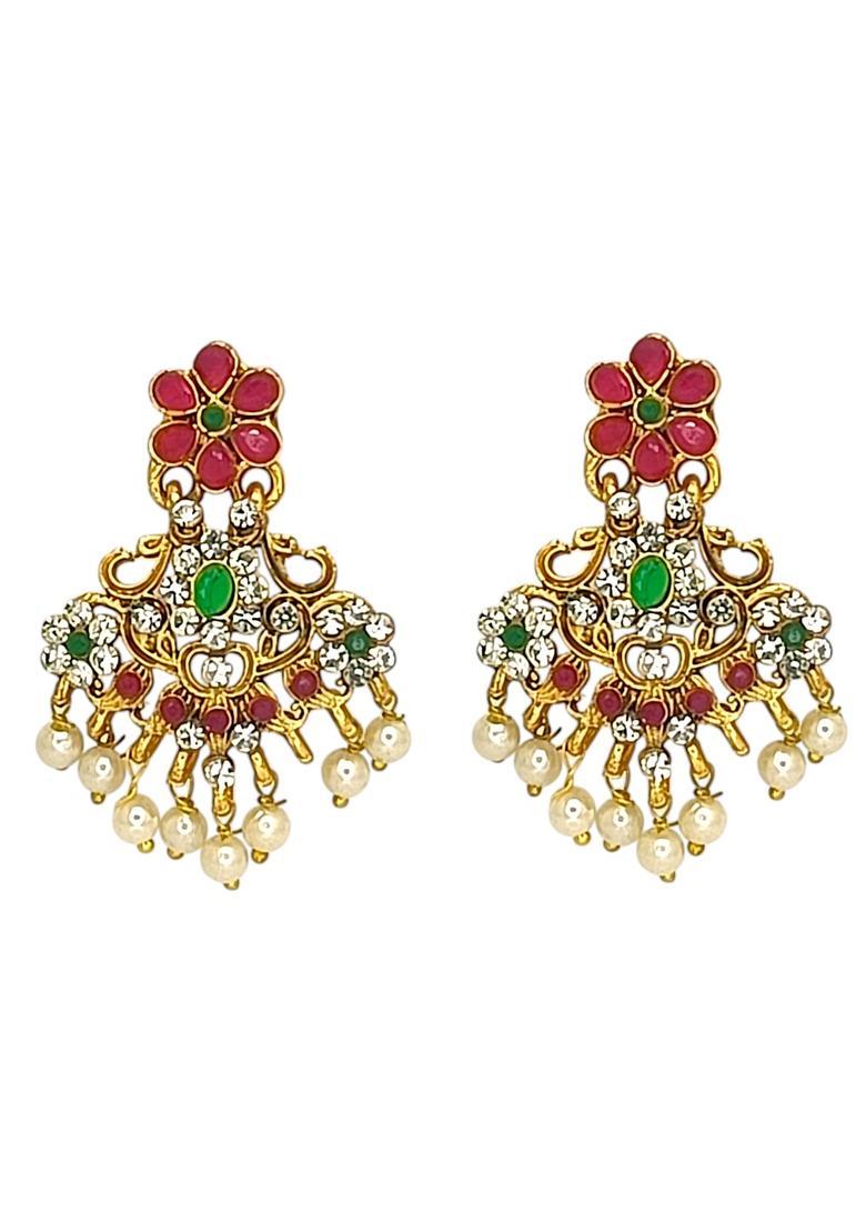 Golden Alloy Necklace Set - Indya