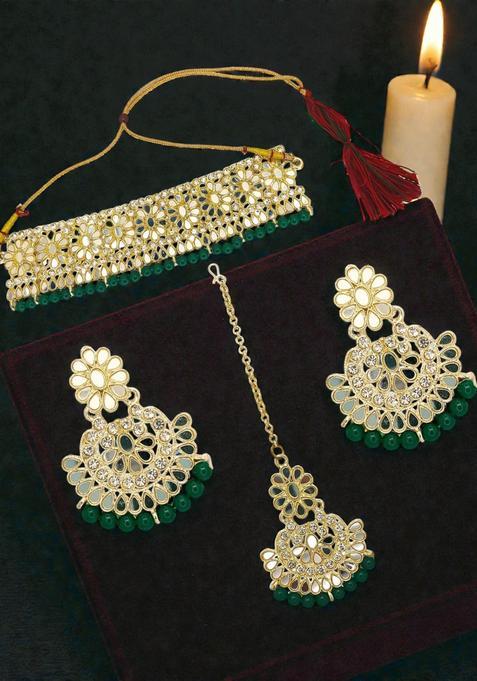 Golden Alloy Necklace Set