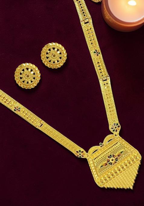Golden Alloy Necklace Set
