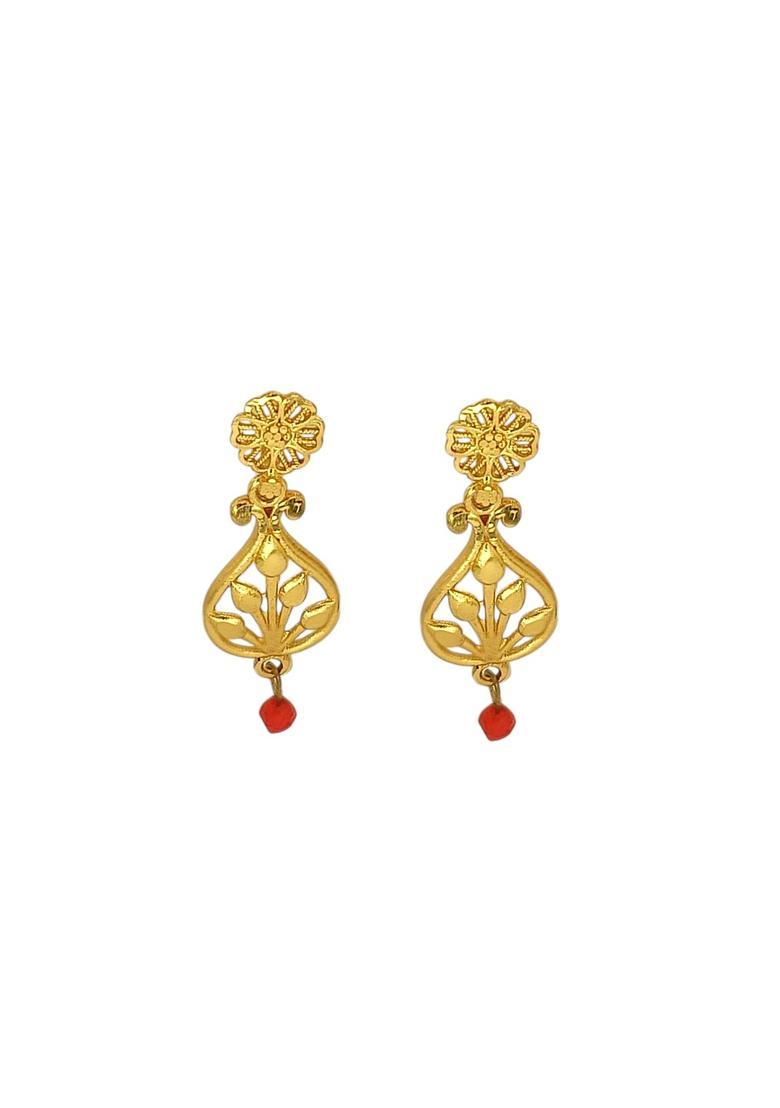 Golden Alloy Necklace Set - Indya
