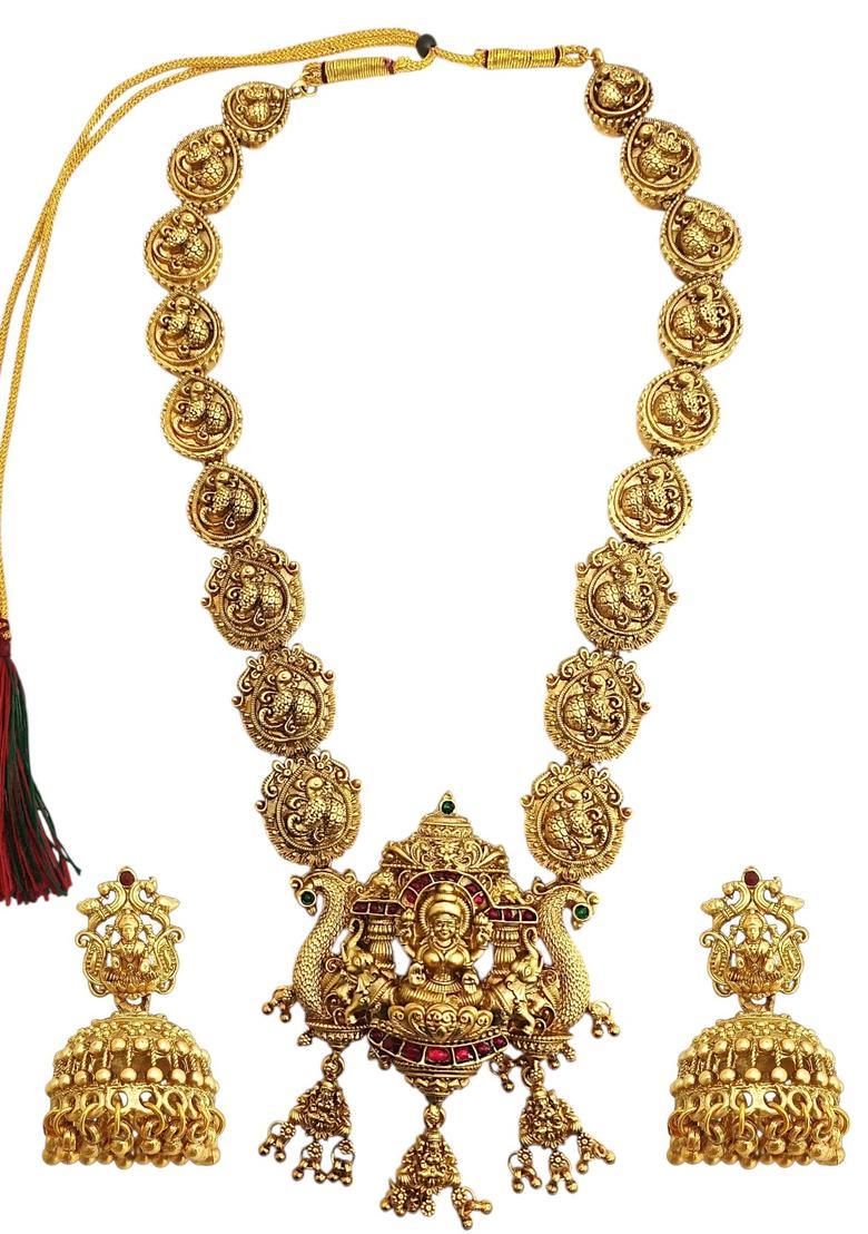 Golden Alloy Necklace Set - Indya