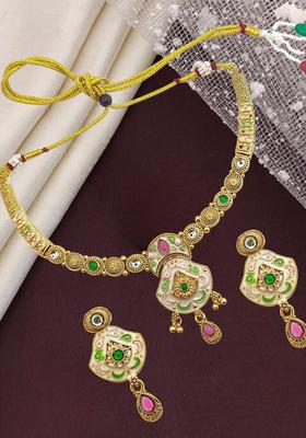 Golden Alloy Necklace Set