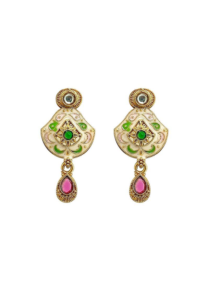 Golden Alloy Necklace Set - Indya