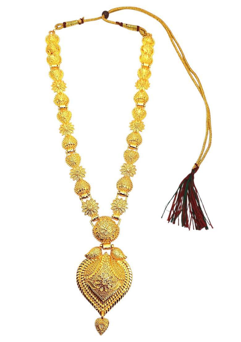 Golden Alloy Necklace Set - Indya