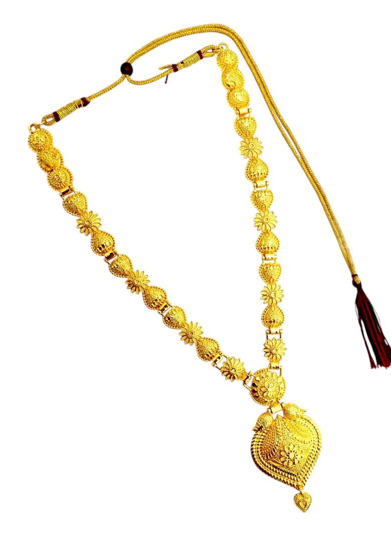 Golden Alloy Necklace Set - Indya