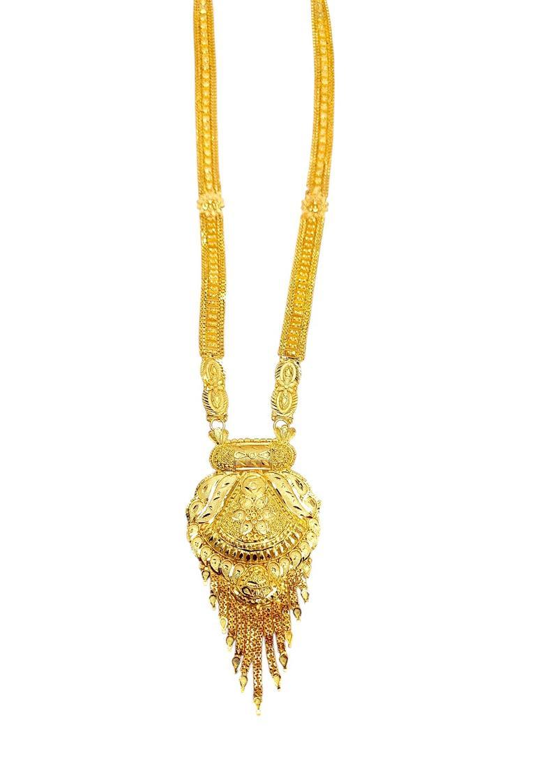 Golden Alloy Necklace Set - Indya