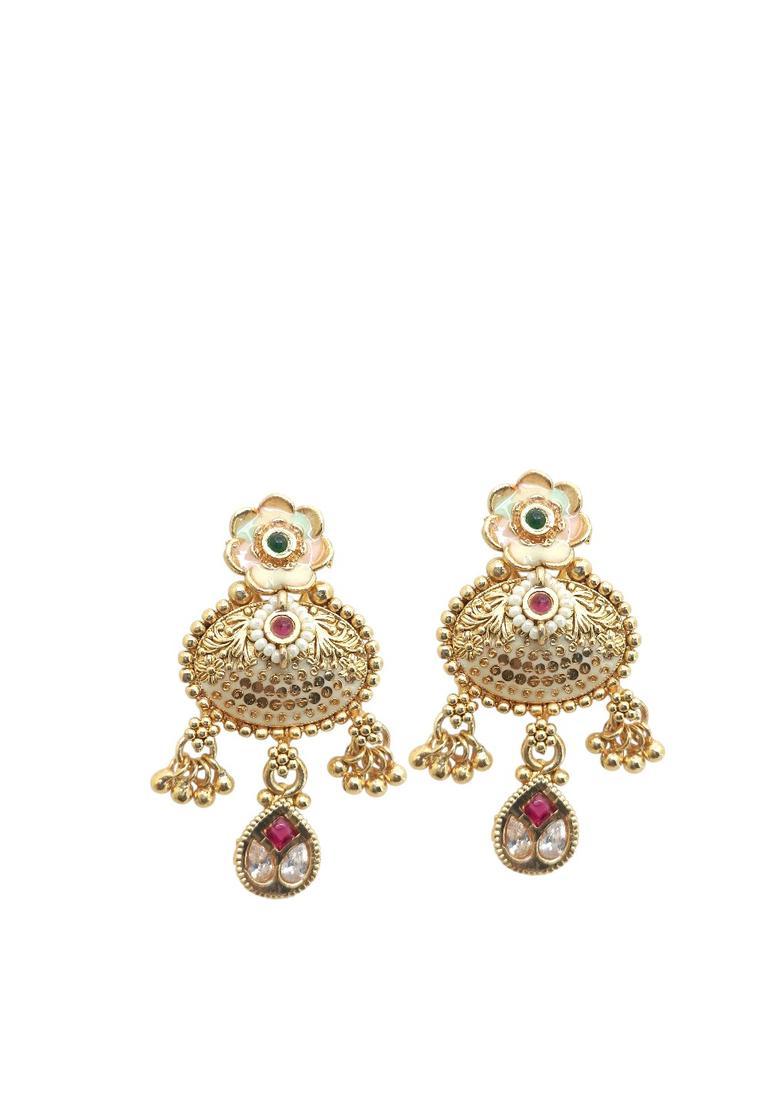 Golden Alloy Necklace Set - Indya