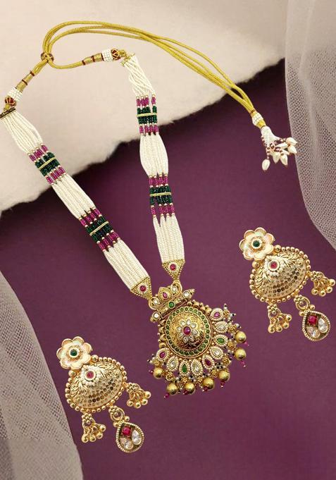 Golden Alloy Necklace Set
