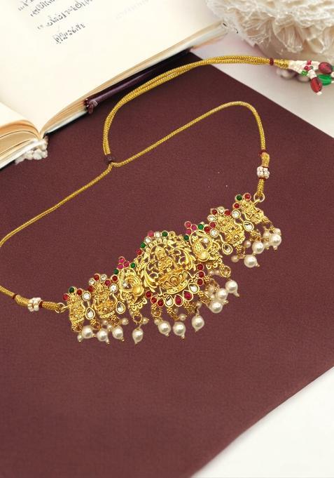 Golden Alloy Necklace Set