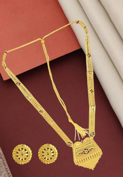 Golden Alloy Necklace Set