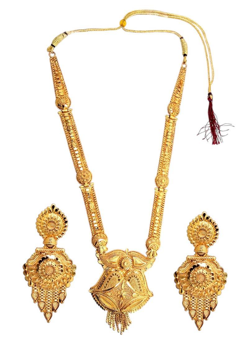 Golden Alloy Necklace Set - Indya