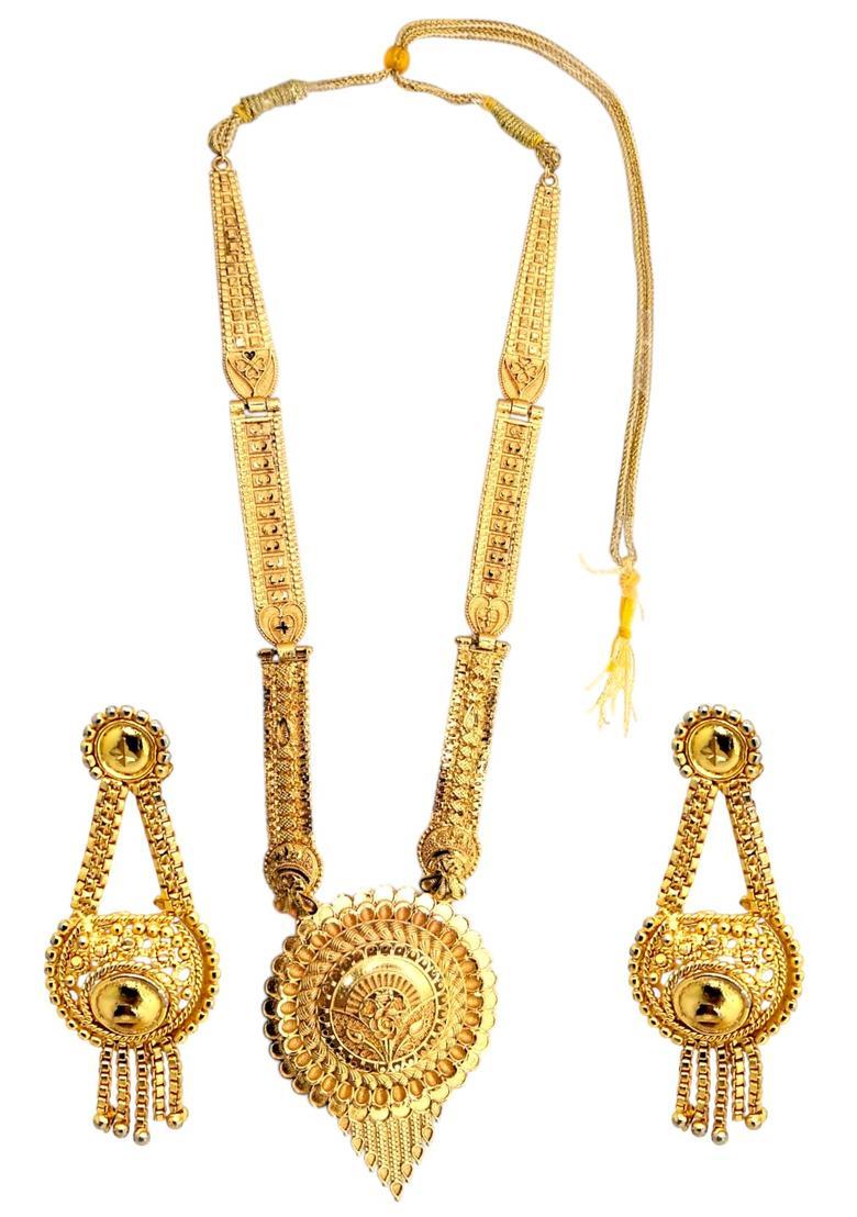 Golden Alloy Necklace Set - Indya