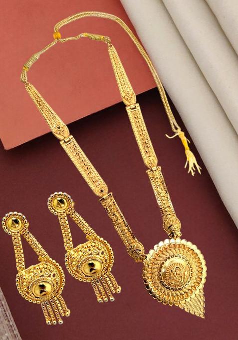 Golden Alloy Necklace Set