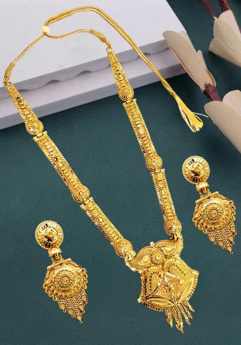 Golden Alloy Necklace Set