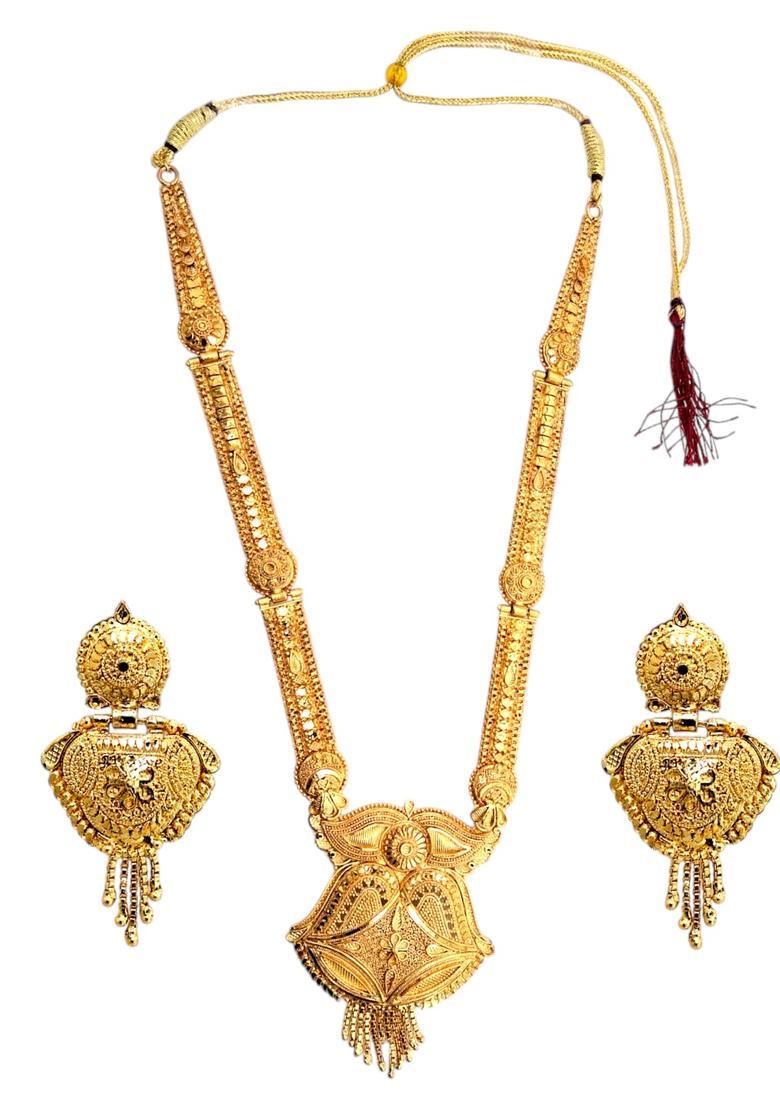 Golden Alloy Necklace Set - Indya
