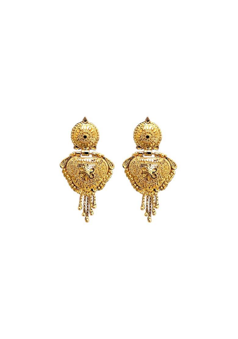 Golden Alloy Necklace Set - Indya