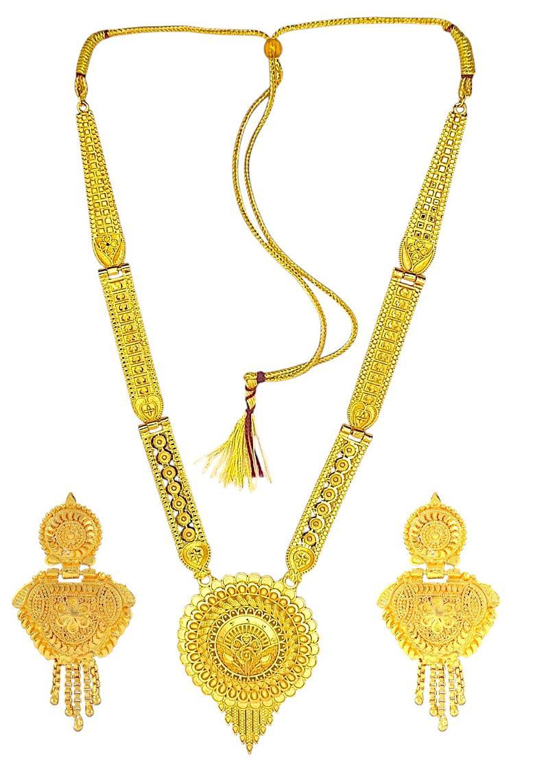 Golden Alloy Necklace Set - Indya