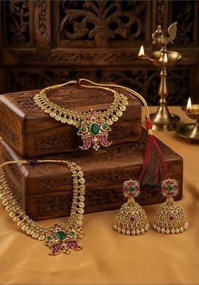 Golden Alloy Necklace Set