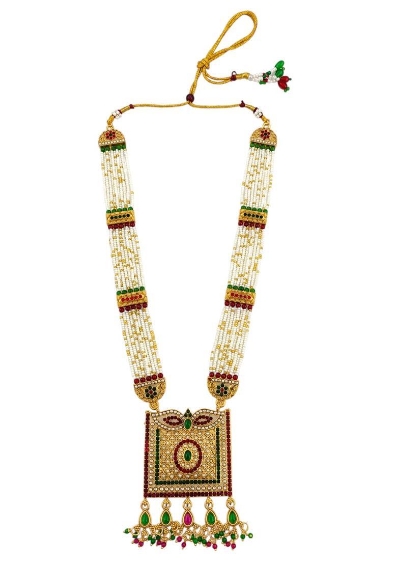Golden Alloy Necklace Set - Indya