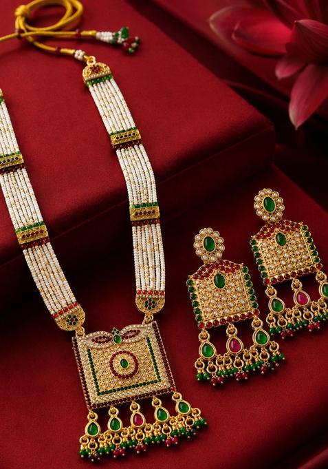 Golden Alloy Necklace Set