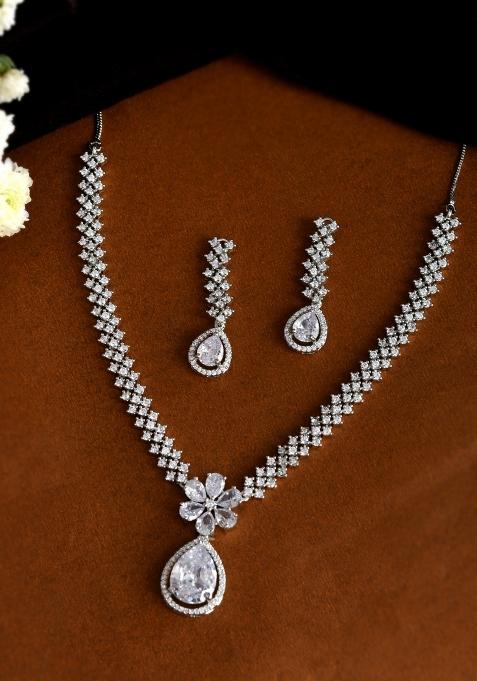 Silver Stainless Steel Beads Jewellery Set