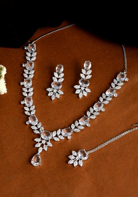 Silver Stainless Steel Beads Jewellery Set