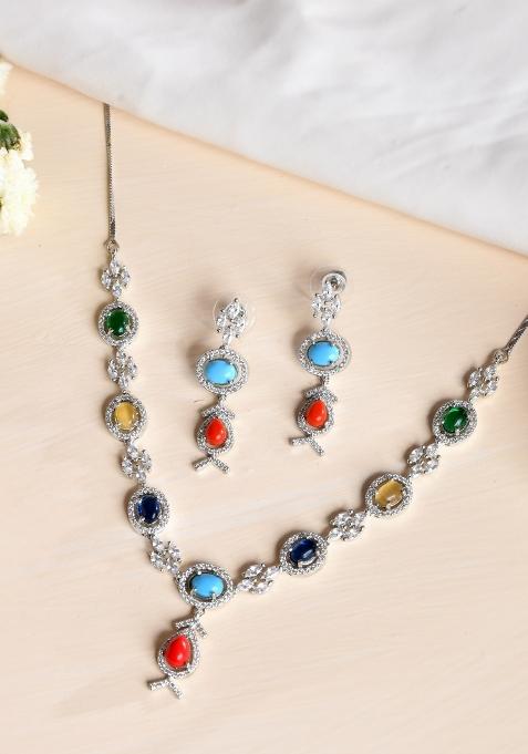 Silver Stainless Steel Beads Jewellery Set
