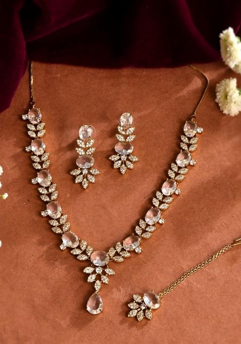 Golden Stainless Steel Beads Jewellery Set