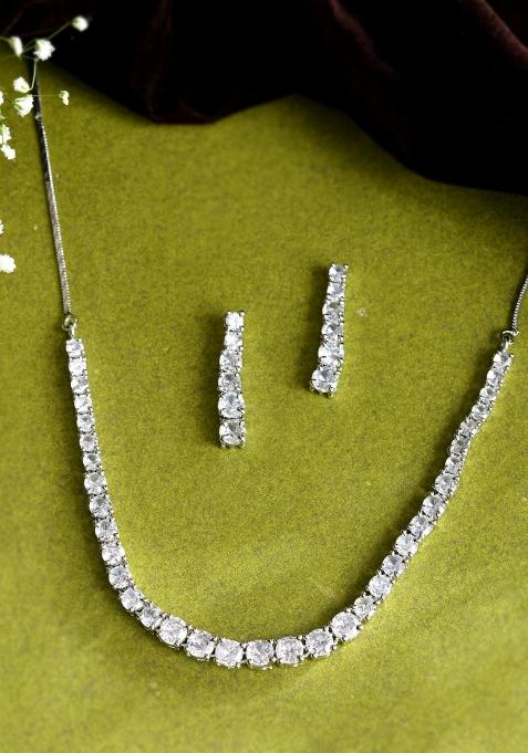 Silver Stainless Steel Beads Jewellery Set