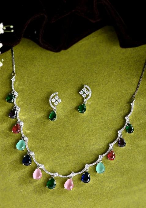 Silver Stainless Steel Beads Jewellery Set