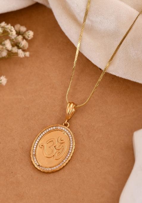 Golden Stainless Steel Beads Pendant Set